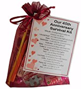 45th Anniversary Survival Kit Gift - Great novelty present for fifteenth anniversary or wedding anniversary for boyfriend, girlfriend, husband, wife
