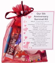 5th Anniversary Survival Kit Gift  - Great novelty present for fifth anniversary or wedding anniversary for boyfriend, girlfriend, husband, wife