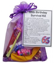 65th Birthday Survival Kit Gift - Small novelty gift for 65th birthday for her or gift for him
