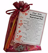 9th Anniversary Survival Kit Gift - Great novelty present for ninth anniversary or wedding anniversary for boyfriend, girlfriend, husband, wife