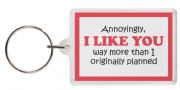Funny Keyring - Annoyingly, I LIKE YOU way more than I originally planned