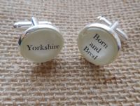 Bronze Effect Handcrafted "Yorkshire Born and Bred" Cufflinks - Fun Christmas gift for him, Yorkshireman gift for him