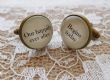Bronze Effect Handcrafted "Our happily ever after begins today" Groom cufflinks , wedding cufflinks, groom gift, Free UK Shipping