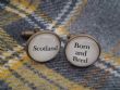 Bronze Effect Handcrafted "Scotland Born and Bred" Cufflinks - Fun Christmas gift for him, Scottish gift for Scot