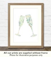 Champagne Art Print - Great gift idea for house warming, birthdays or christmas
