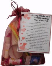 Long Distance Relationship Survival Kit Gift - Great novelty present for Girlfriend or Boyfriend for Valentines, Birthday, Christmas, Anniversary or just because...