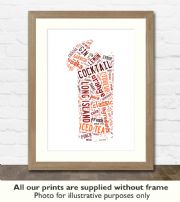 Long Island Iced Tea Cocktail Art Print - Great gift idea for house warming, birthdays or christmas