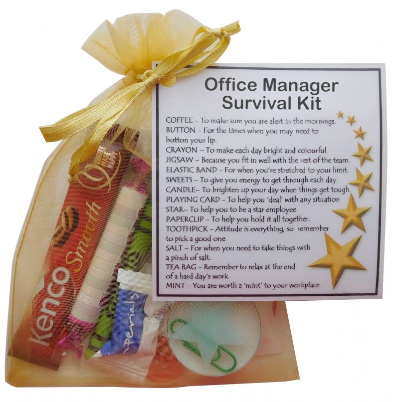 Office Manager Survival Kit Gift New job, Secret santa office gift