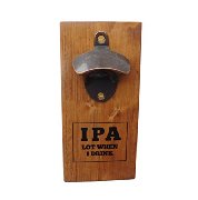 Reclaimed Wood Wall Mounted Bottle Opener with Funny quote "IPA lot when I drink" - Excellent son gift, husband gift, father gift and Man Cave gift.