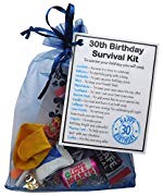 SMILE GIFTS UK 30th Birthday Survival Kit Gift - Novelty 30th gift for him BLUE Bag