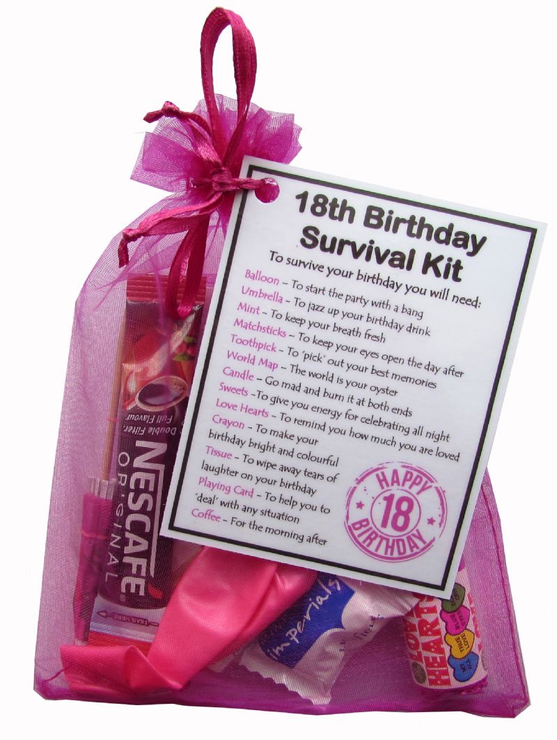 18th Birthday Survival Kit - An excellent and unusual alternative to a card