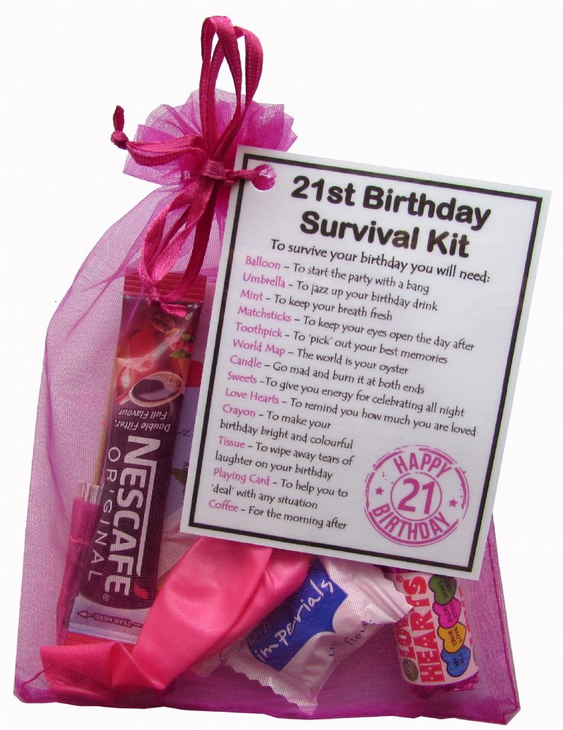 21st Birthday Survival Kit Pink - An excellent alternative to a card