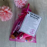 30th Birthday Survival Kit Gift - Novelty 30th gift for her PINK Bag