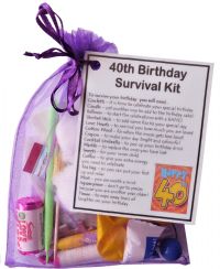 40th Birthday Survival Kit - An excellent alternative to a card