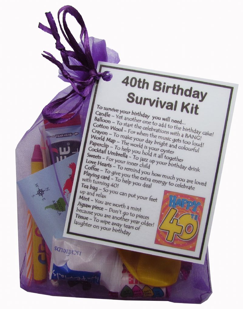 40th Birthday Survival Kit - An excellent alternative to a card