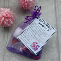 65th Birthday Survival Kit Gift  - Small novelty gift for 65th birthday for her or gift for him