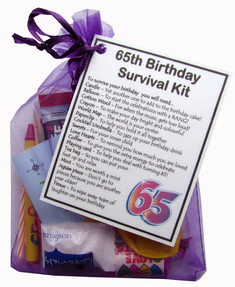 65th Birthday Survival Kit Gift - Small novelty gift for 65th birthday ...