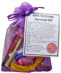 80th Birthday Survival Kit - Excellent 80th Birthday Gift