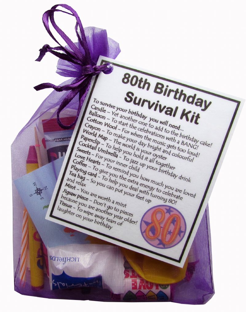 80th Birthday Survival Kit Gifts - Excellent 80th Birthday Gift