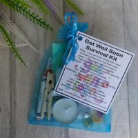 Get Well Soon Survival Kit  - Fun Get Well Soon Gift - Organza Bag Filled with Items with Sentimental and Funny Reasons