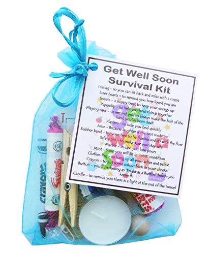 Get Well Soon Survival Kit - Fun Get Well Soon Gift - Organza Bag ...