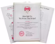 How Well Do You Know The Bride? Quiz Game including 20 Game Cards - plus one for the Bride