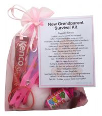 New Grandparent's Survival Kit (Pink) - Great novelty gift for a new ...